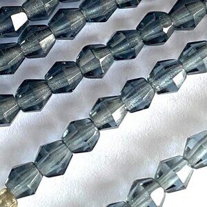 As Low As $2 Steel Grey Fire Polished Bicone Czech Glass Beads 4mm (35)